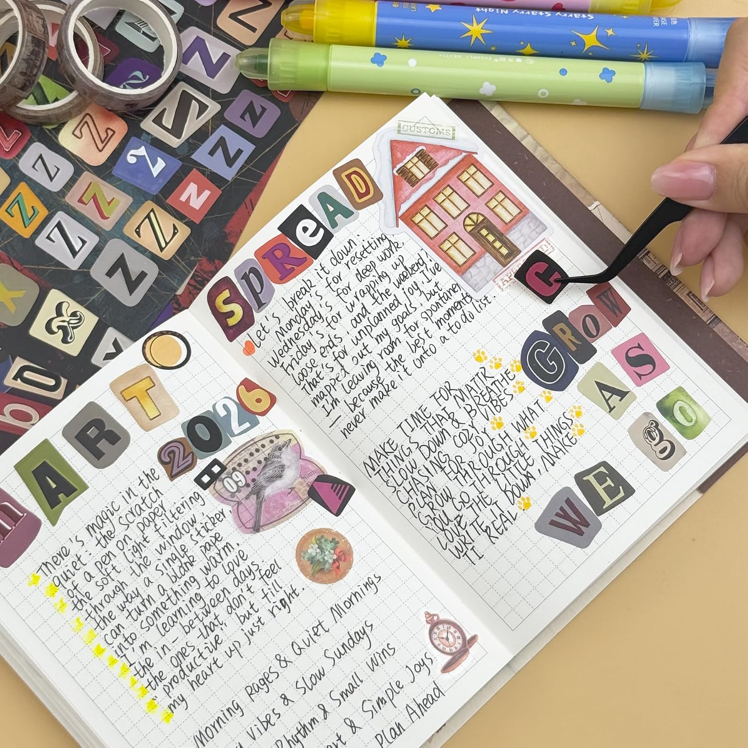 1600+ Pcs Vintage Letter Stickers Book for Scrapbooking DIY Crafts Notebook - view 2