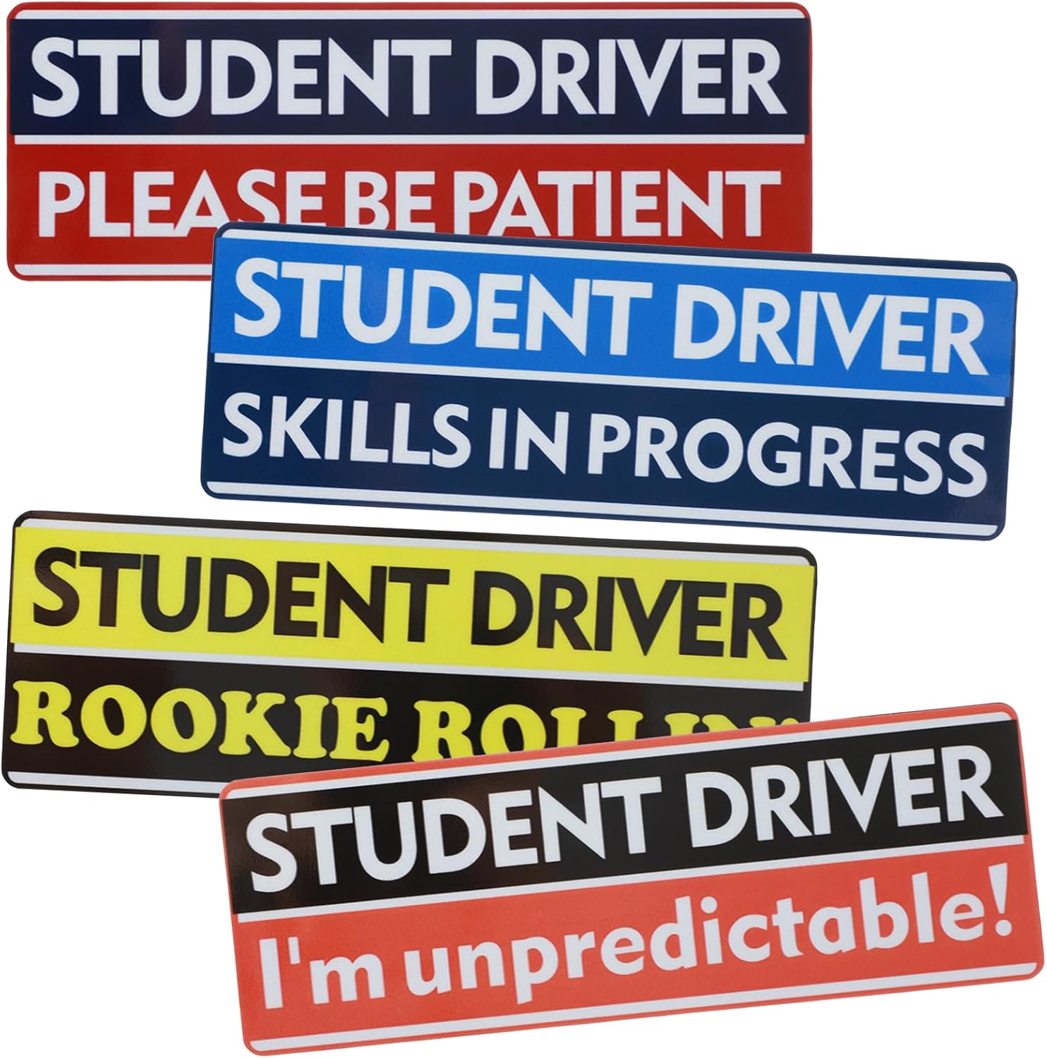 4-Piece Student Driver Sticker Set