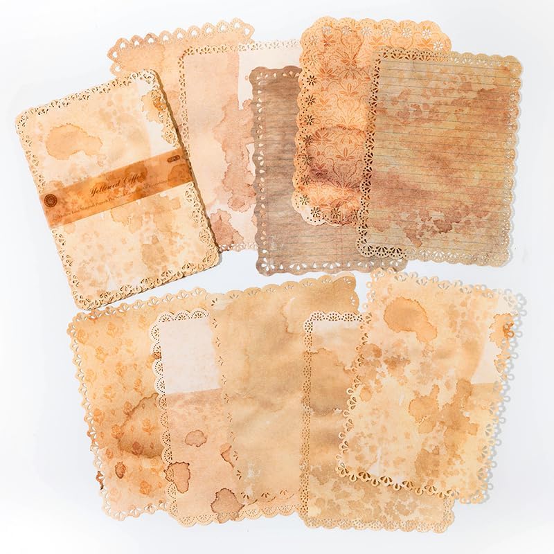 Diuhofart 30 Sheets Lace Edged Vintage Scrapbook Paper, Assorted Set – 3 Pack Background Stationery Paper Ephe - view 8