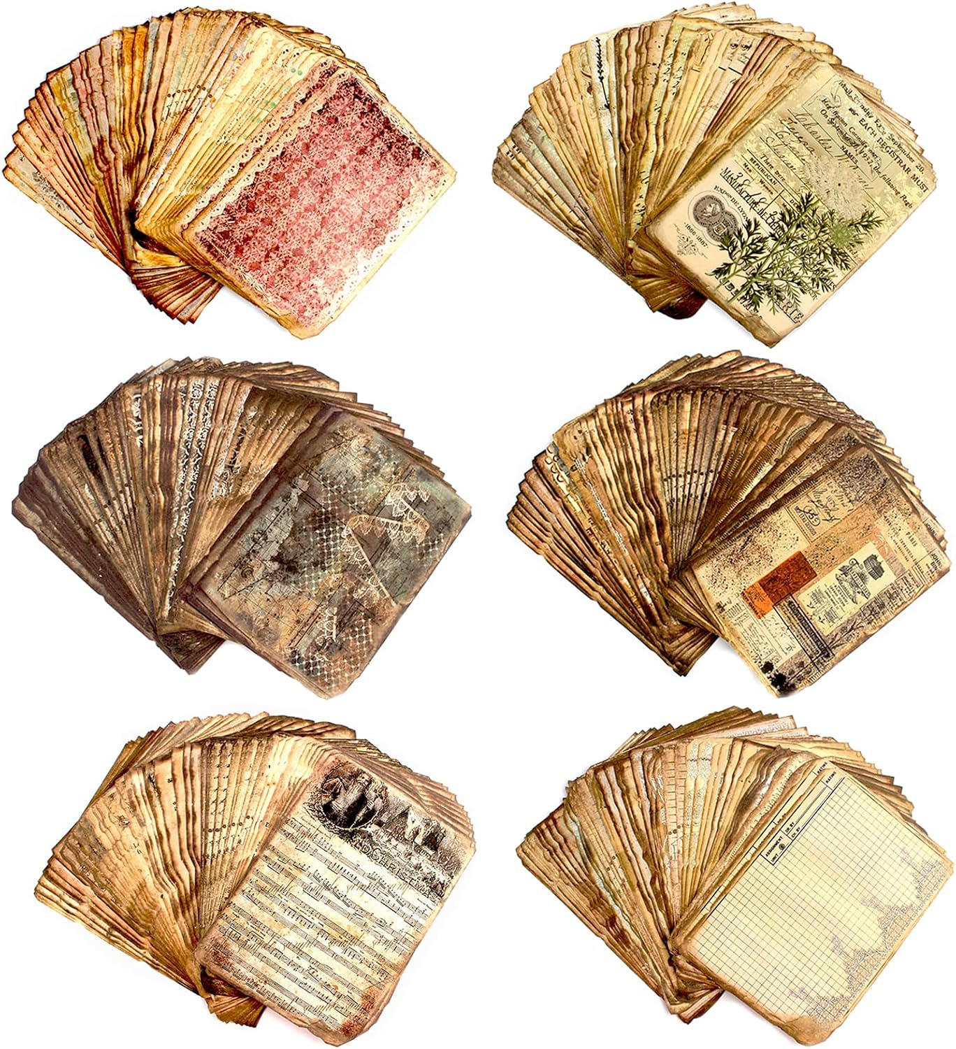 Diuhofart 30 Sheets Lace Edged Vintage Scrapbook Paper, Assorted Set – 3 Pack Background Stationery Paper Ephe - view 15
