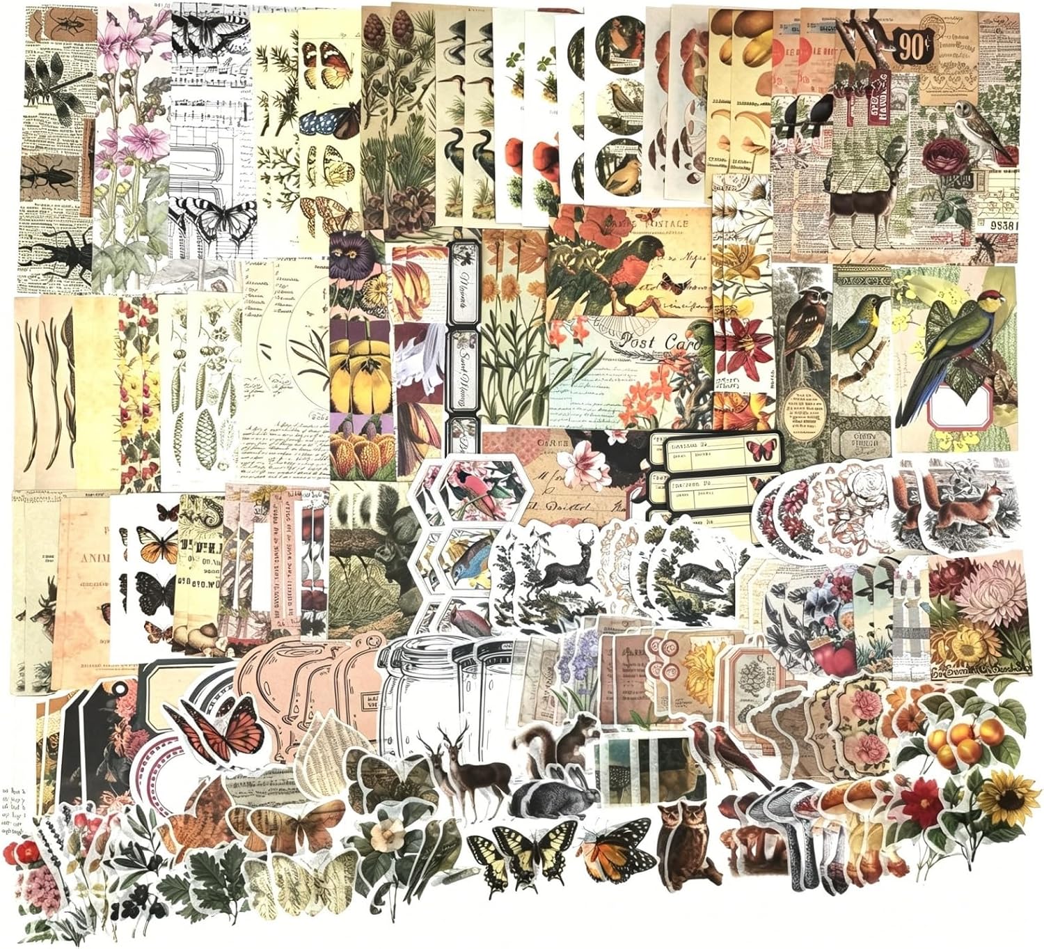 Esweny 200PCS Vintage Scrapbooking Supplies Kit for Journaling, Junk Journal Planners Aesthetic Cottagecore Ro - view 10