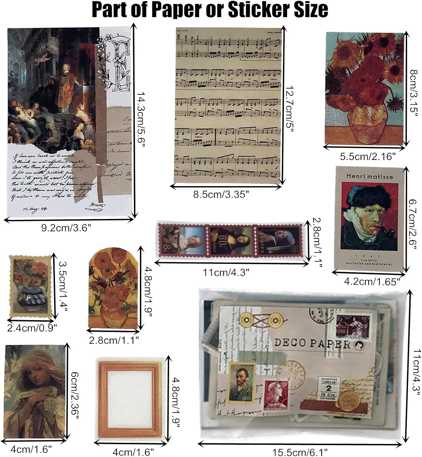 Esweny 200PCS Vintage Scrapbooking Supplies Kit for Journaling, Junk Journal Planners Aesthetic Cottagecore Ro - view 3