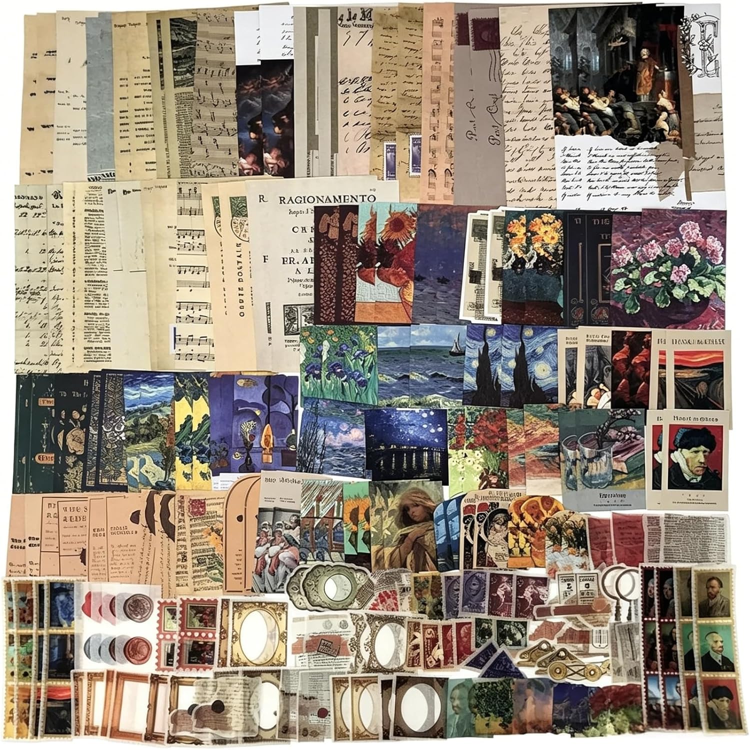 Esweny 200PCS Vintage Scrapbooking Supplies Kit for Journaling, Junk Journal Planners Aesthetic Cottagecore Ro