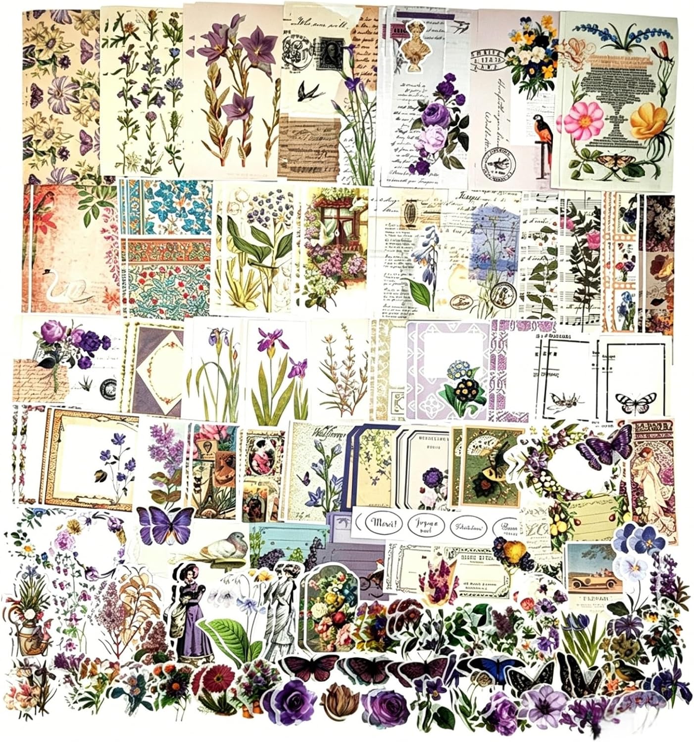 Esweny 200PCS Vintage Scrapbooking Supplies Kit for Journaling, Junk Journal Planners Aesthetic Cottagecore Ro - view 15