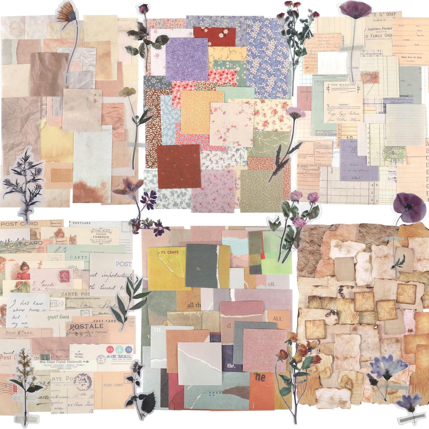 445 PCS Vintage Scrapbook Supplies Kit