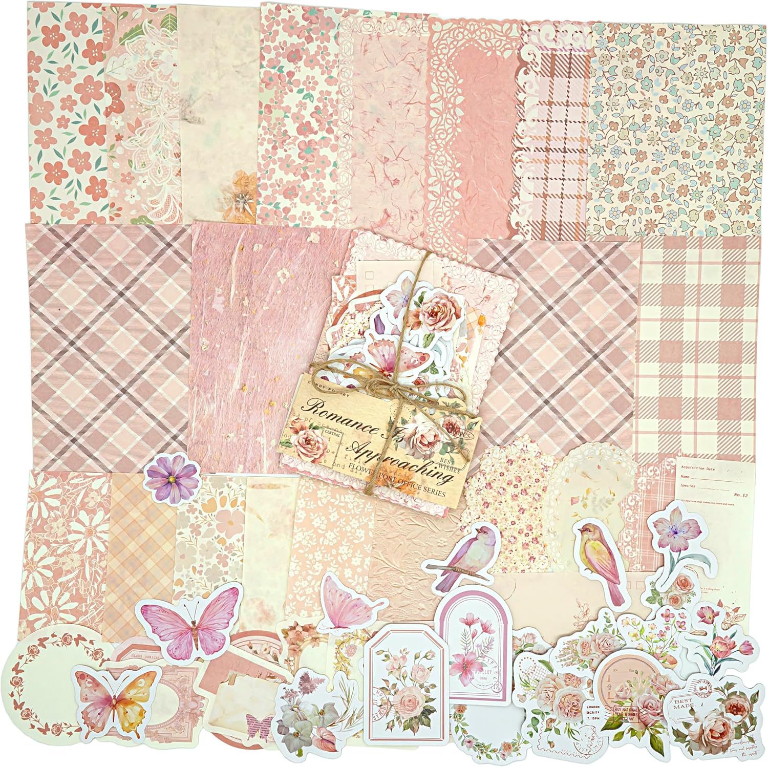 OKUPAN Vintage Floral Scrapbook Paper & Journaling Stickers, 400pcs | 4 Pack Assorted Set, Junk Journal Scrapb - view 12