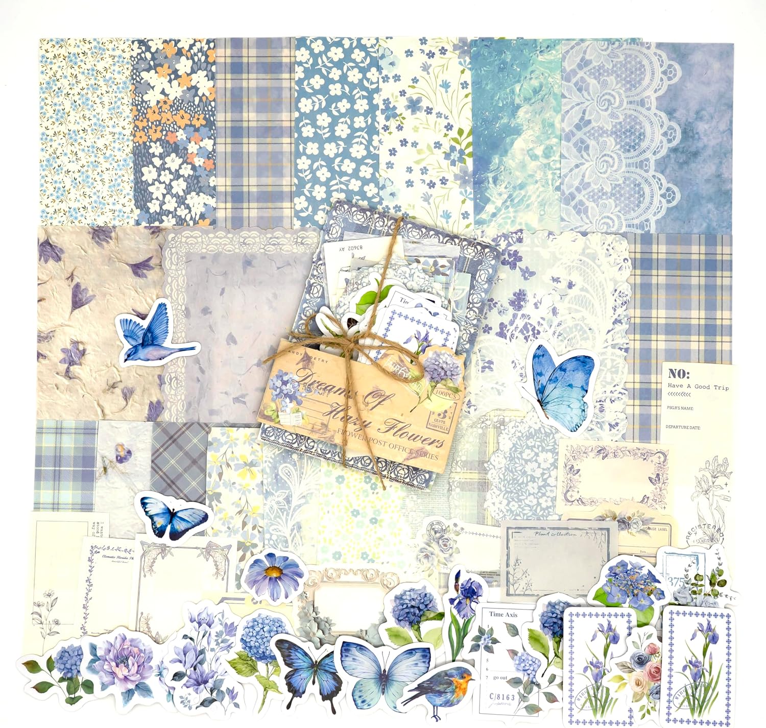 OKUPAN Vintage Floral Scrapbook Paper & Journaling Stickers, 400pcs | 4 Pack Assorted Set, Junk Journal Scrapb - view 11