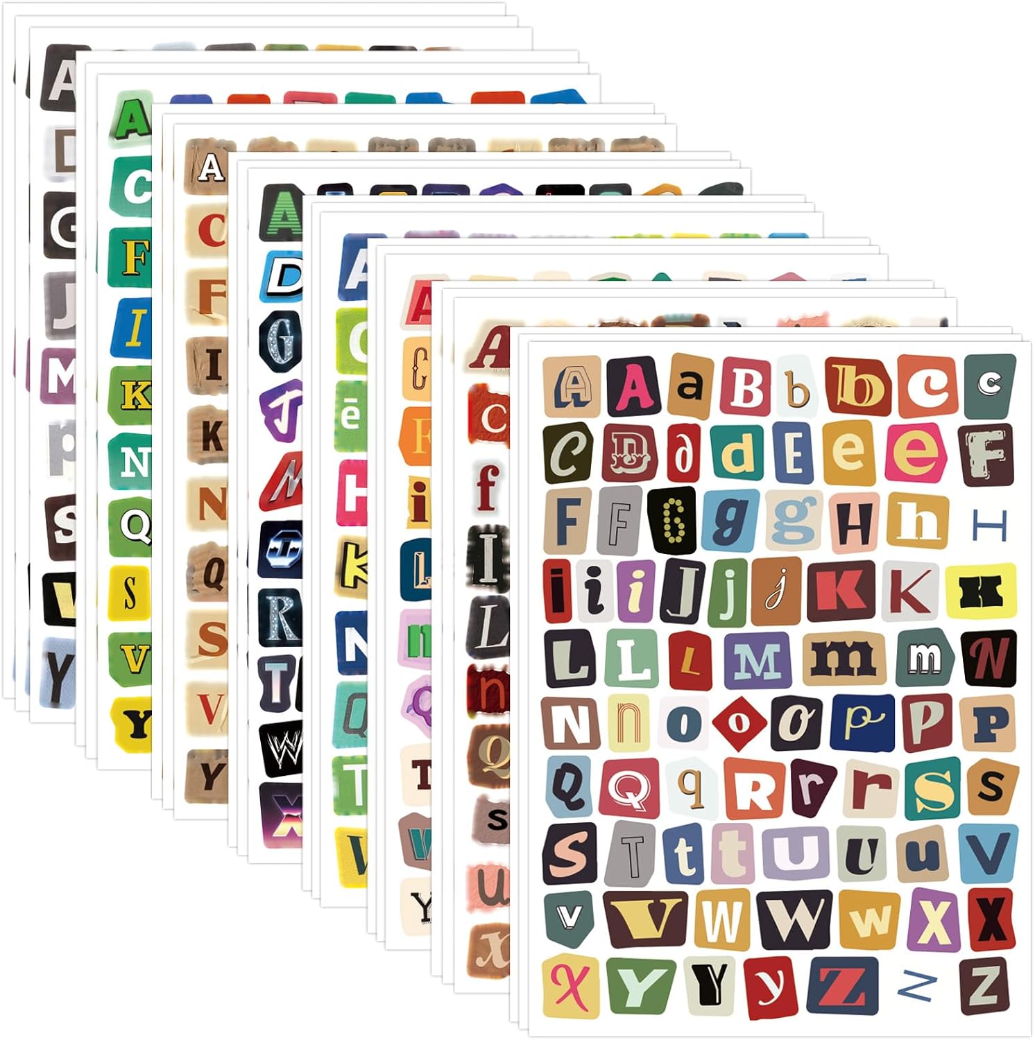 24 Sheets Letter Stickers