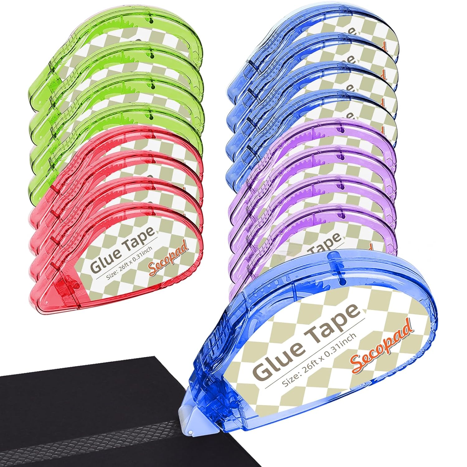 Secopad Scrapbook Tape, Glue Tape for Crafts, 4 Pack, Light-Colored Shell | 0.3IN x 26FT, Sticky & Safe, Doubl - view 12