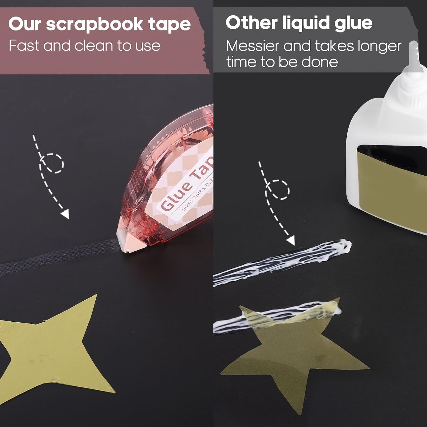 Secopad Scrapbook Tape, Glue Tape for Crafts, 4 Pack, Light-Colored Shell | 0.3IN x 26FT, Sticky & Safe, Doubl - view 3