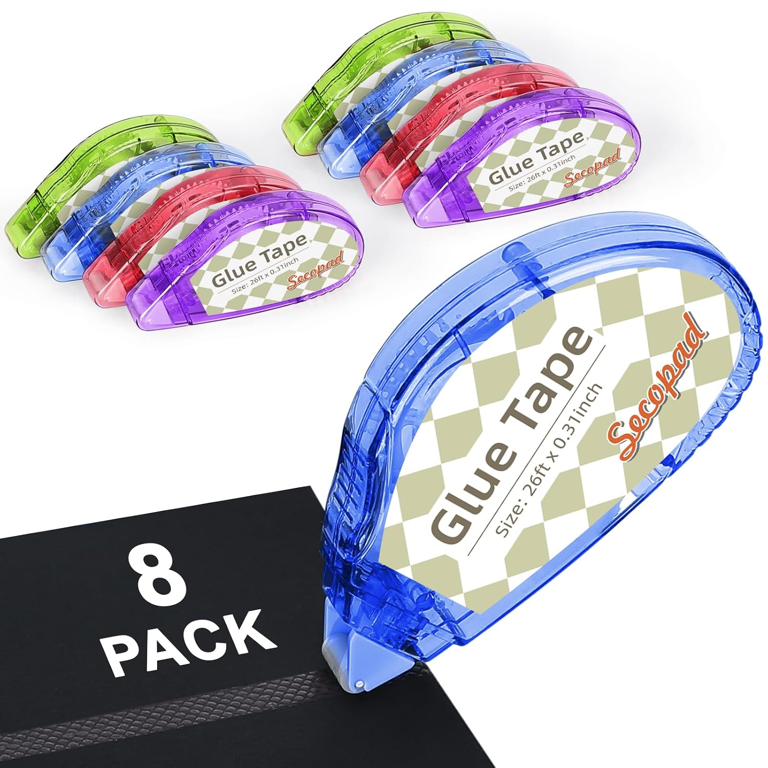 Secopad Scrapbook Tape, Glue Tape for Crafts, 4 Pack, Light-Colored Shell | 0.3IN x 26FT, Sticky & Safe, Doubl - view 11